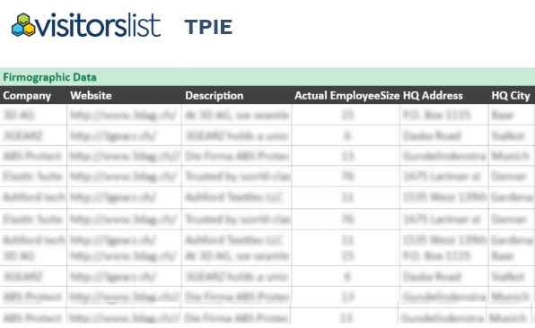 TPIE Exhibitors List & Attendees Lists