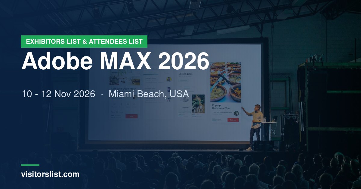 Adobe MAX 2026 Exhibitors List & Attendees List